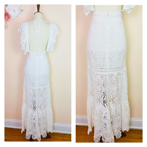 New! JEN’S PIRATE BOOTY Maldives Crochet Lace Maxi Dress - Picture 9 of 12